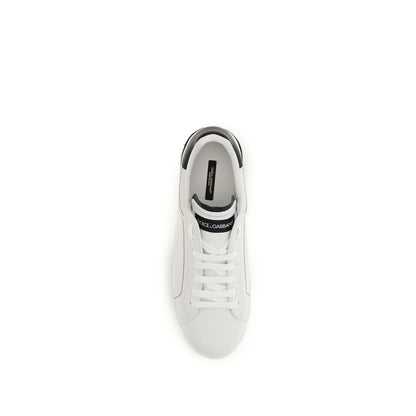 Dolce & Gabbana Bos Taurus Calfskin White Low-Top Sneakers
