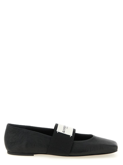 Givenchy Black Lambskin Sliced Square Collection Ballet Flats