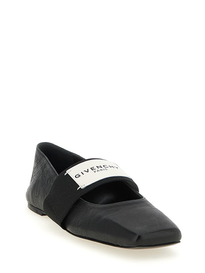 Givenchy Black Lambskin Sliced Square Collection Ballet Flats