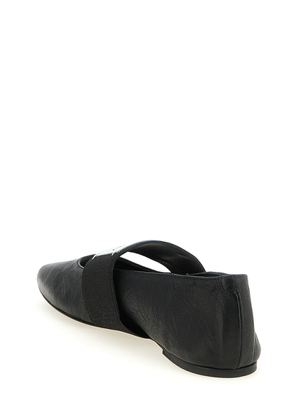 Givenchy Black Lambskin Sliced Square Collection Ballet Flats