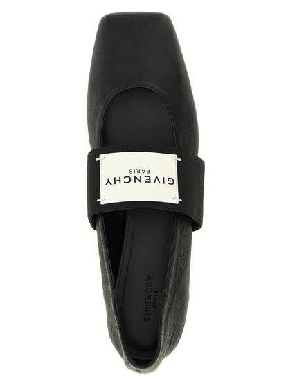 Givenchy Black Lambskin Sliced Square Collection Ballet Flats