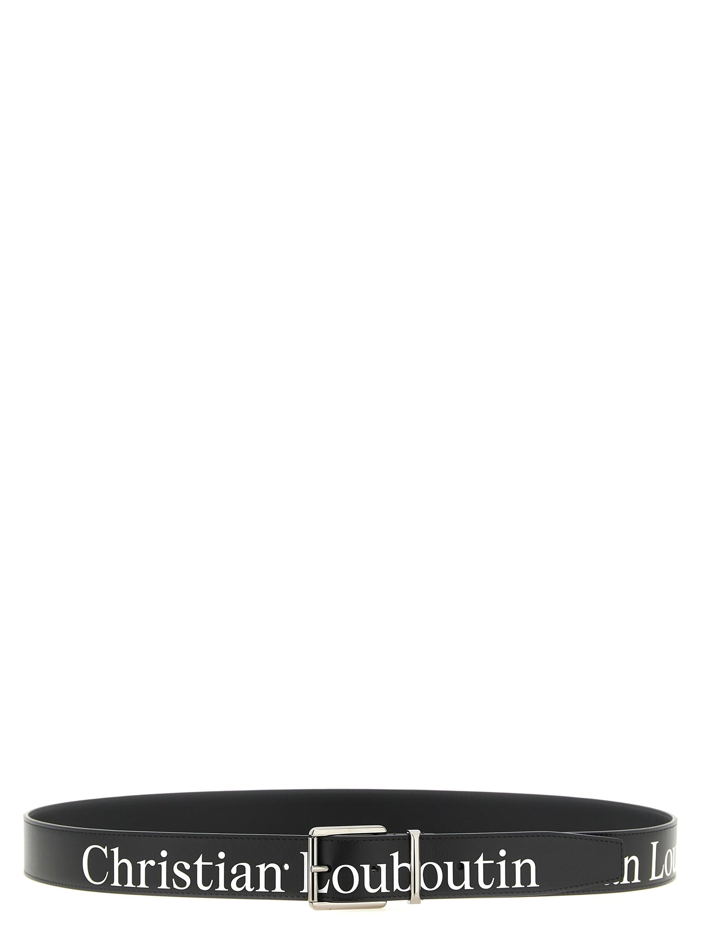 Christian Louboutin Cinturón De Becerro Negro Regular Belt