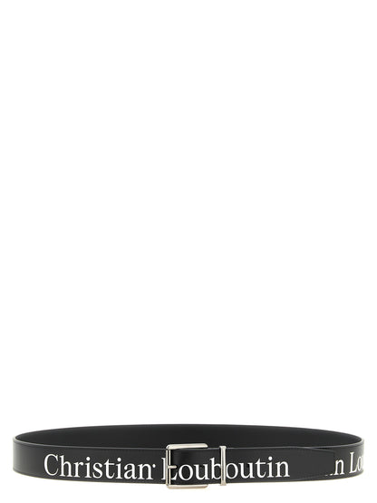 Christian Louboutin Cinturón De Becerro Negro Regular Belt