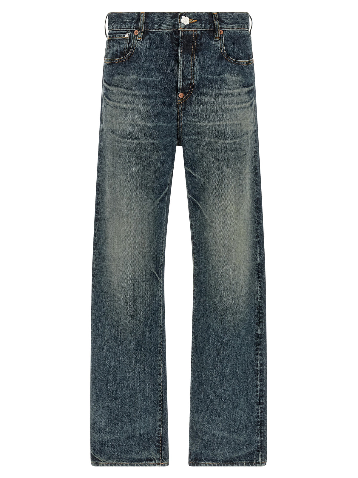Kenzo Pantalones Vaqueros De Algodón Azul - Corte Recto
