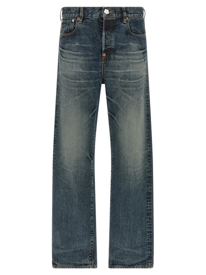 Kenzo Pantalones Vaqueros De Algodón Azul - Corte Recto