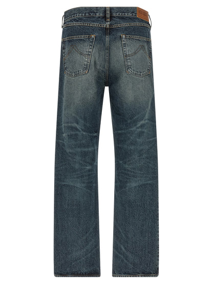 Kenzo Pantalones Vaqueros De Algodón Azul - Corte Recto