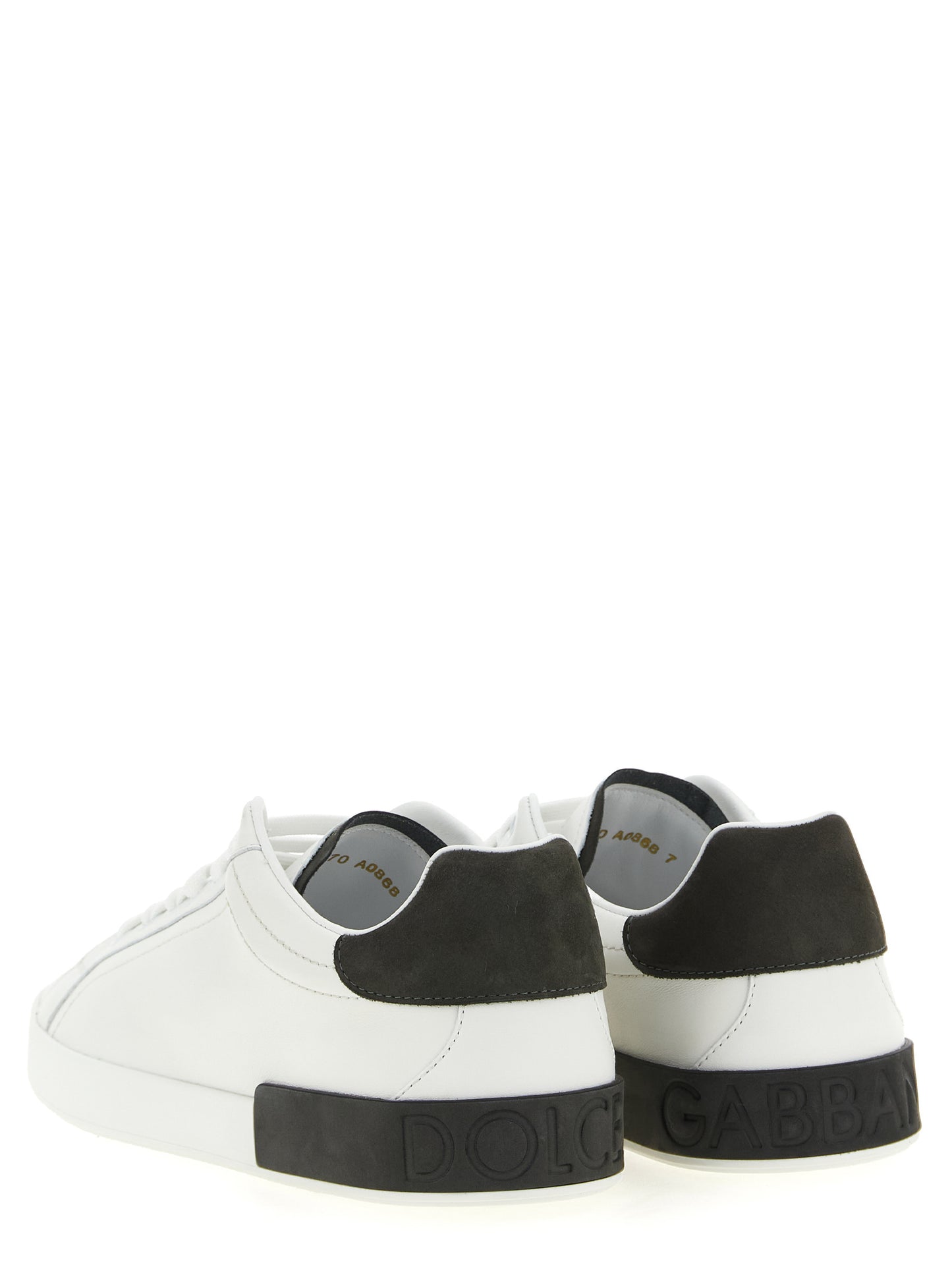 Dolce & Gabbana Portofino White Calfskin Low-Top Sneakers