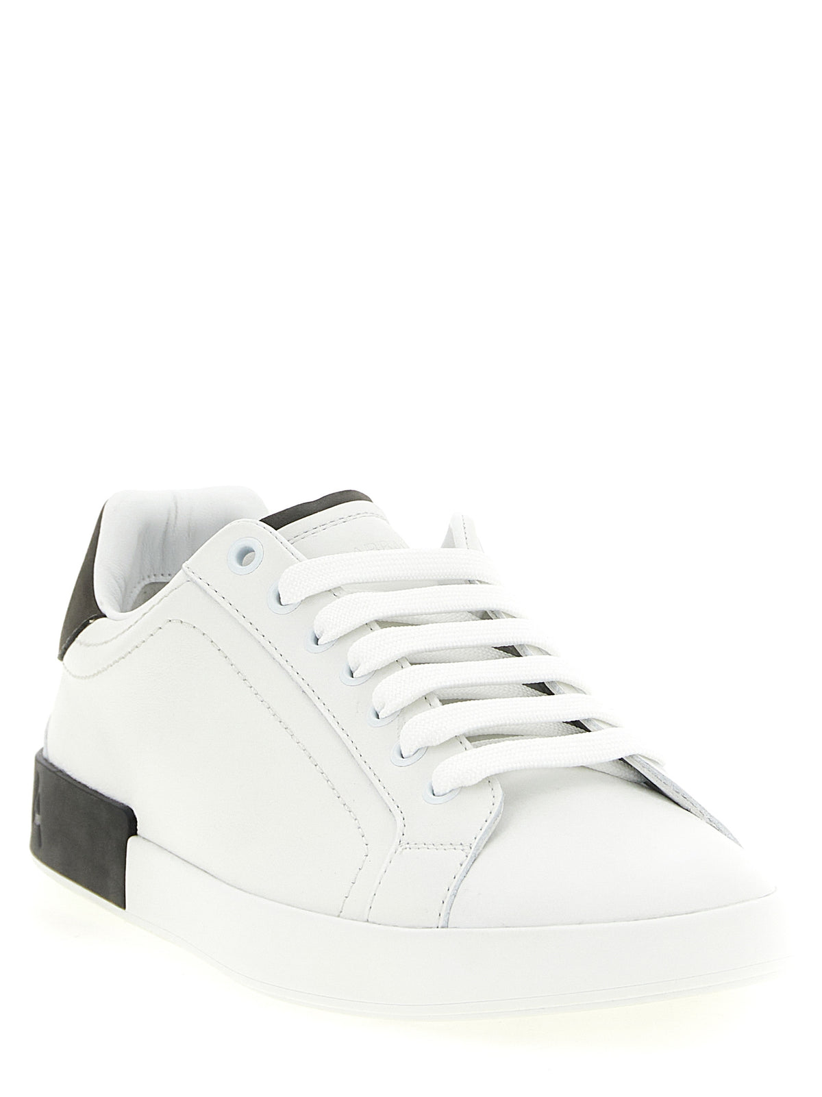 Dolce & Gabbana Portofino White Calfskin Low-Top Sneakers