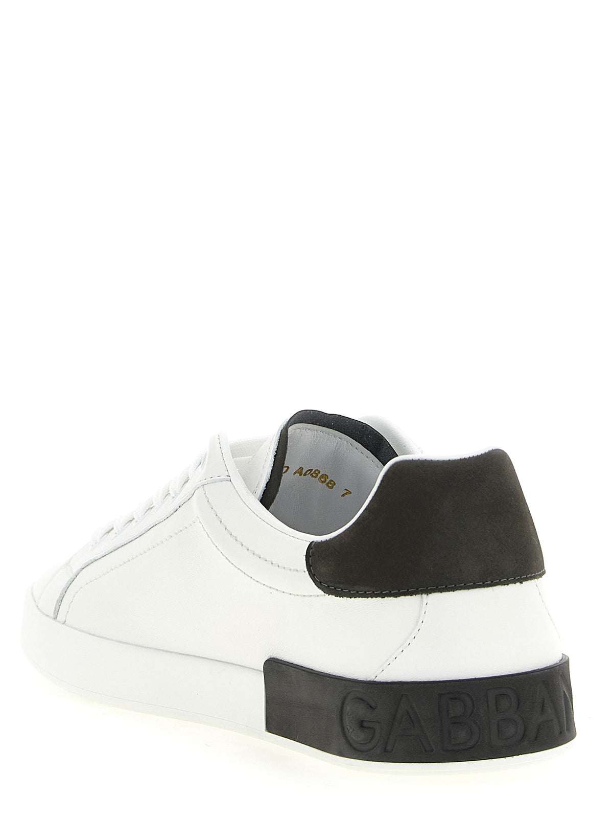 Dolce & Gabbana Portofino White Calfskin Low-Top Sneakers