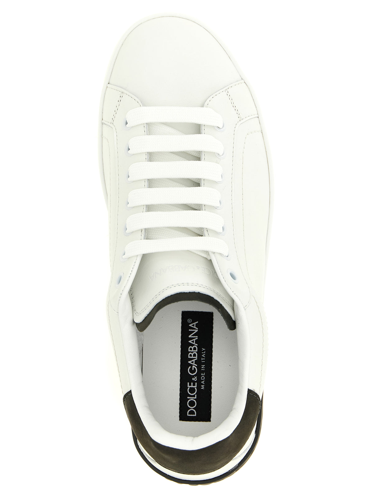 Dolce & Gabbana Portofino White Calfskin Low-Top Sneakers