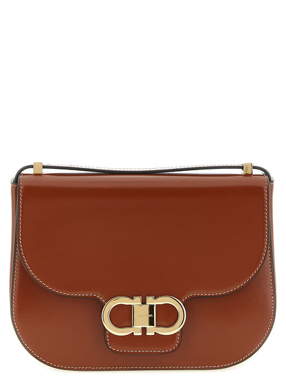 Ferragamo Brown Calfskin Shoulder Bag