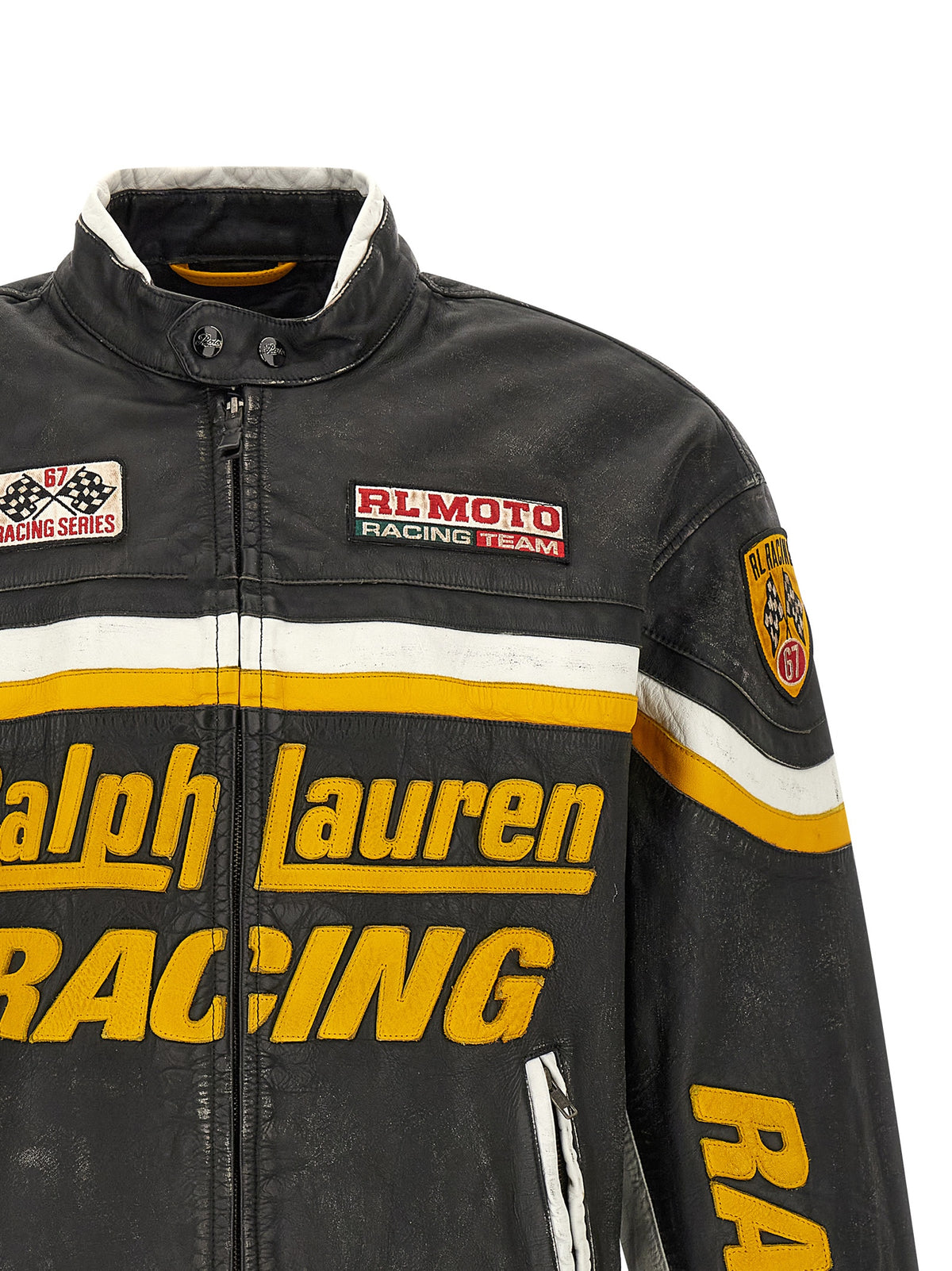 Polo Ralph Lauren Classic Design Black Leather Jacket