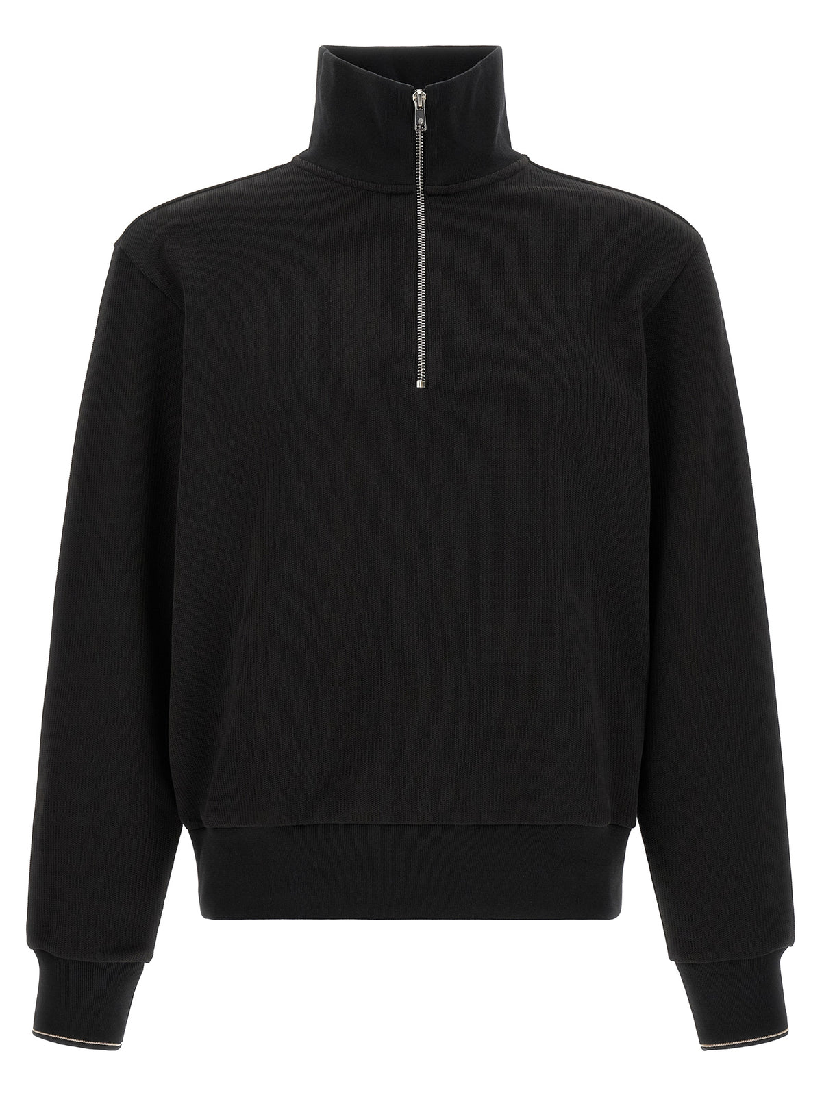 Hugo Boss Black Cotton Half-Zip Sweatshirt