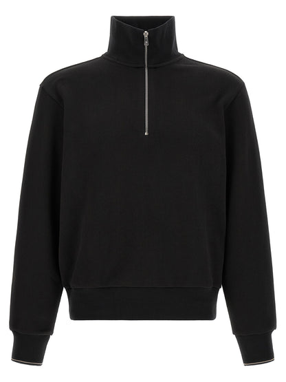 Hugo Boss Black Cotton Half-Zip Sweatshirt