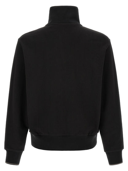 Hugo Boss Black Cotton Half-Zip Sweatshirt