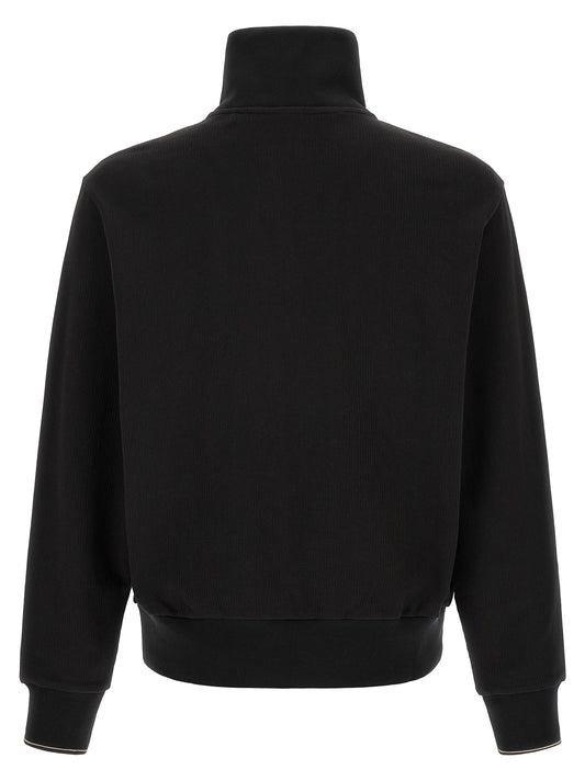 Sudadera De Algodón Negro Con Cremallera Semilarga Hugo Boss