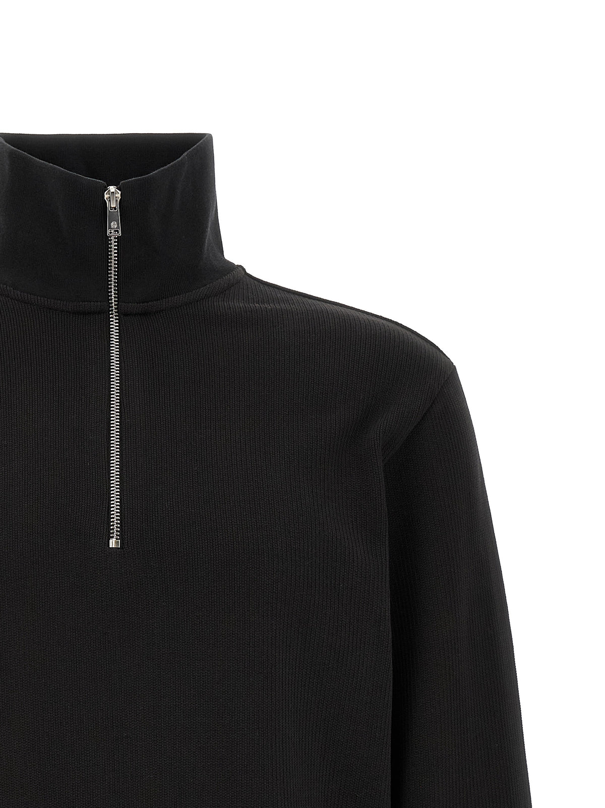 Hugo Boss Black Cotton Half-Zip Sweatshirt