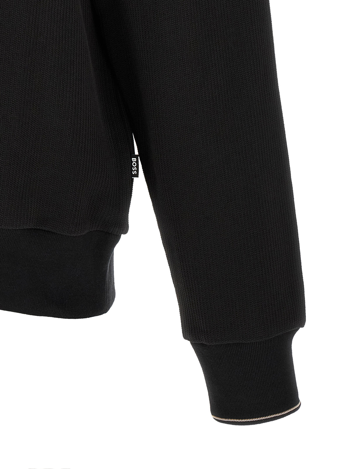Hugo Boss Black Cotton Half-Zip Sweatshirt