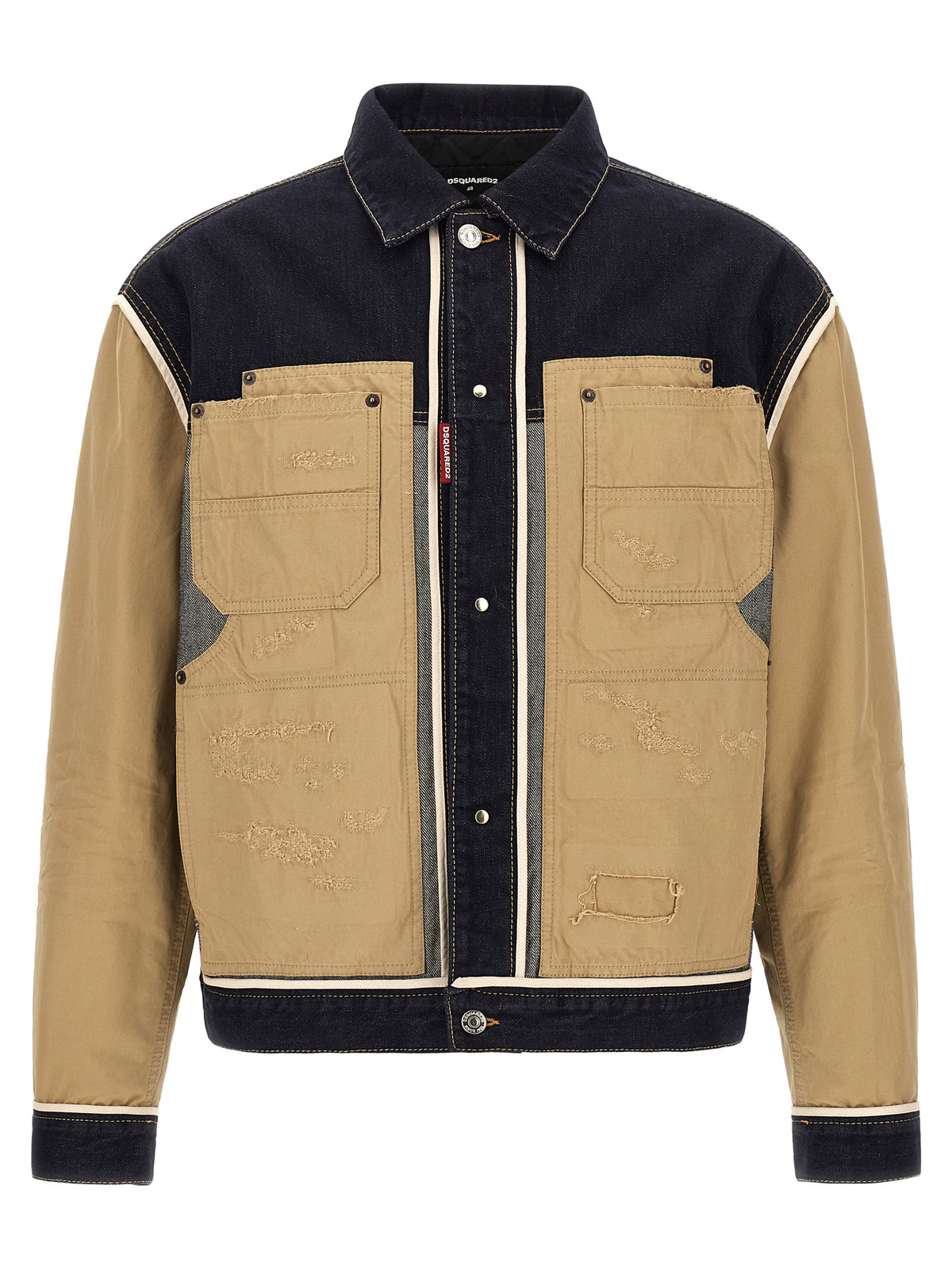 Veste en coton et denim beige italienne Dsquared²