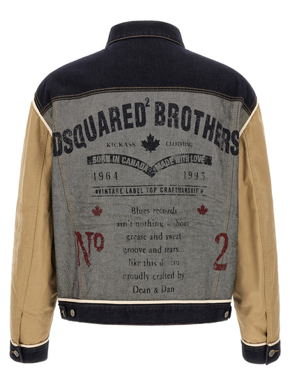 Veste en coton et denim beige italienne Dsquared²