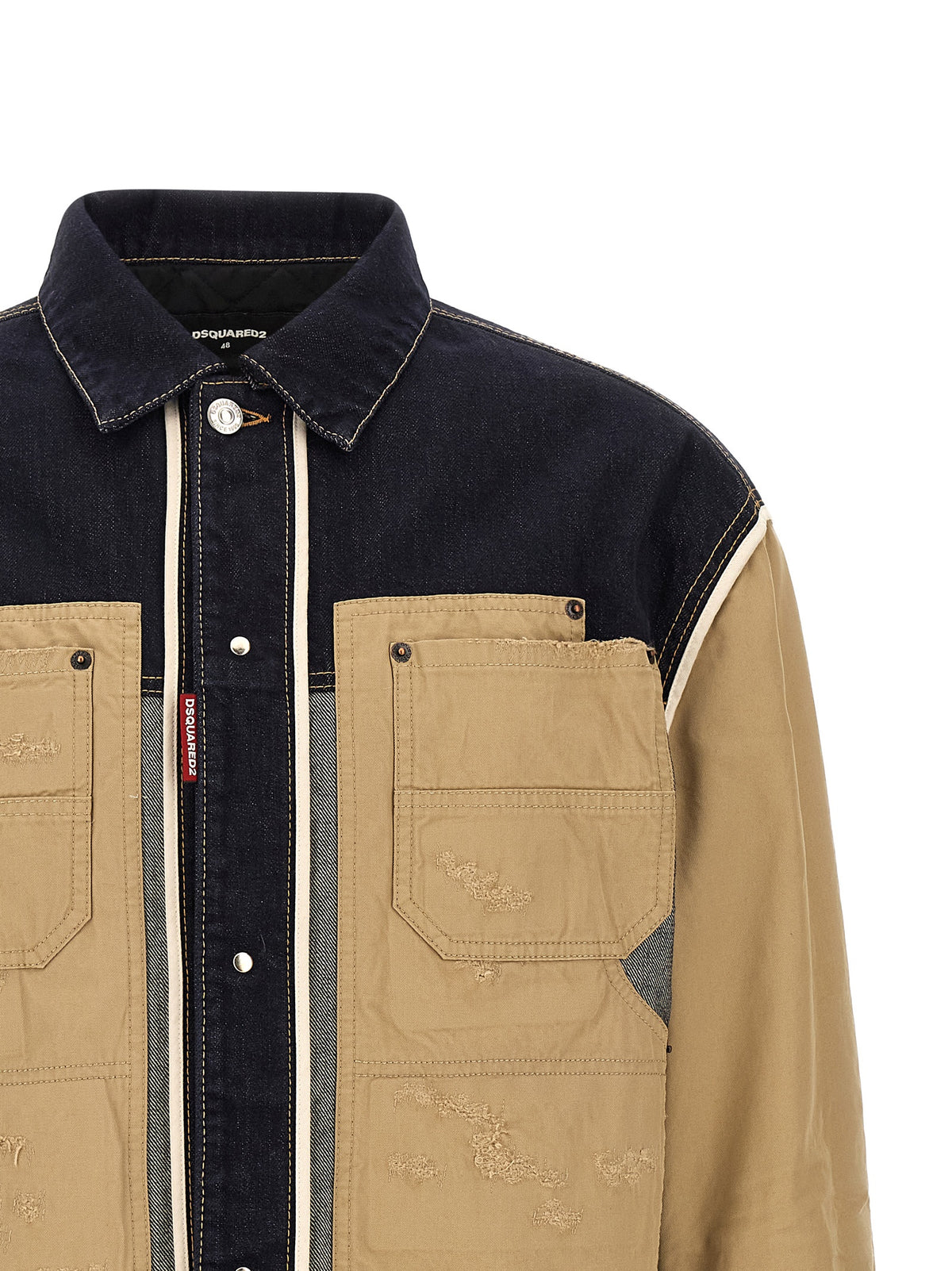 Veste en coton et denim beige italienne Dsquared²