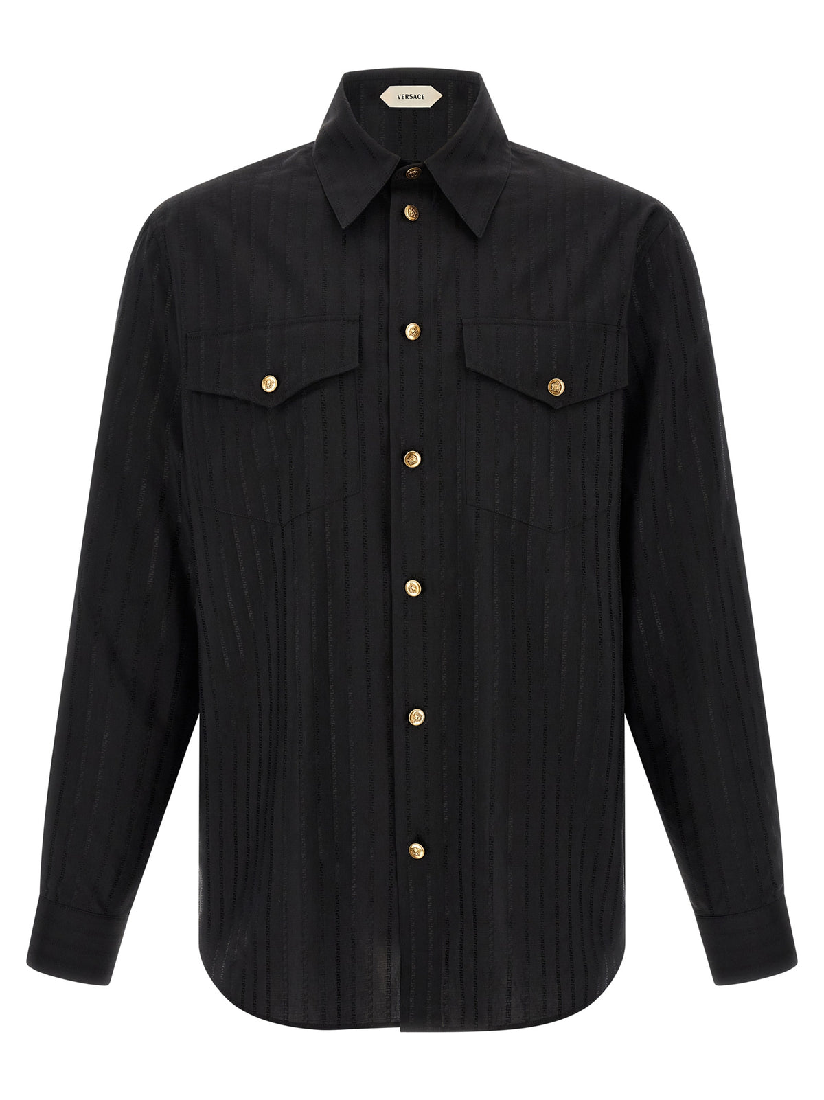 Versace Black Cotton Blouse - Contemporary and Elegant Design-