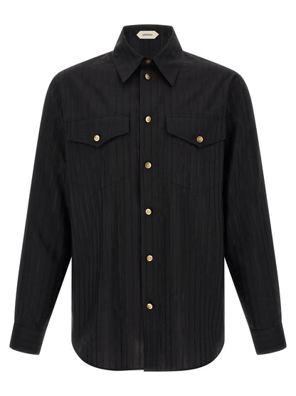 Versace Black Cotton Blouse - Contemporary and Elegant Design-