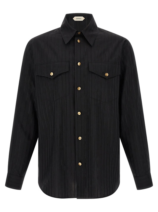 Blusa Versace Negra De Algodón - Diseño Contemporáneo Y Elegante-