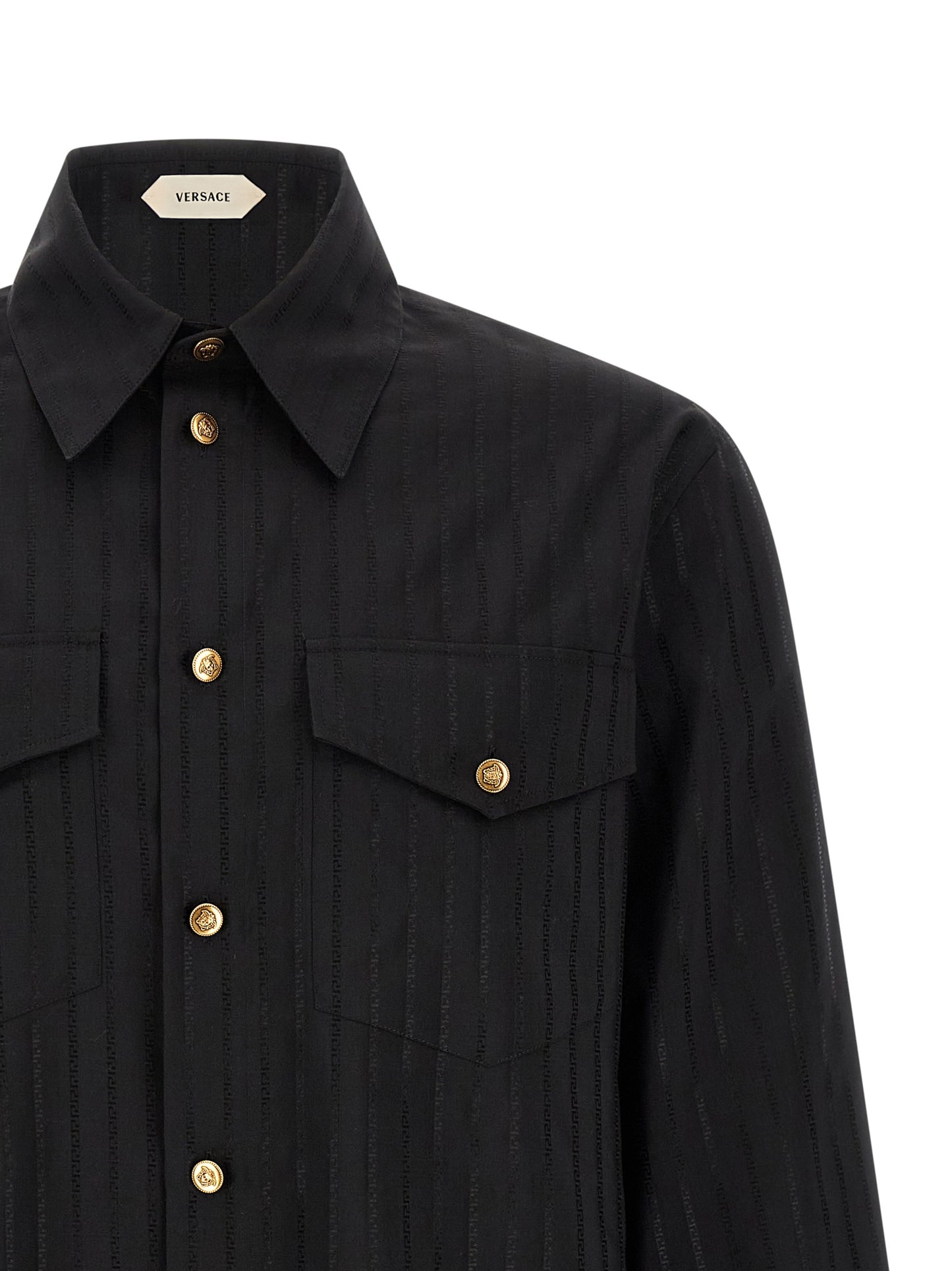 Versace Black Cotton Blouse - Contemporary and Elegant Design-