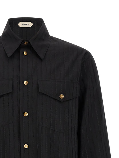 Versace Black Cotton Blouse - Contemporary and Elegant Design-