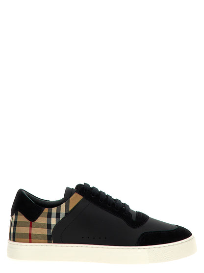 Baskets basses Burberry noires en cuir de veau