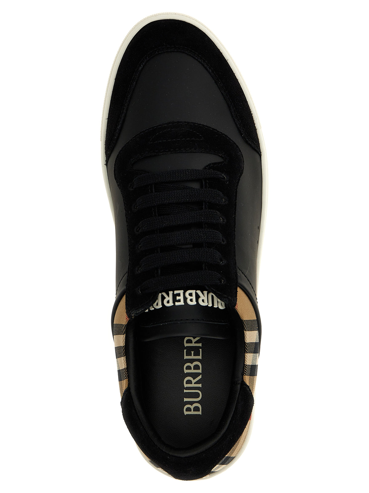 Baskets basses Burberry noires en cuir de veau