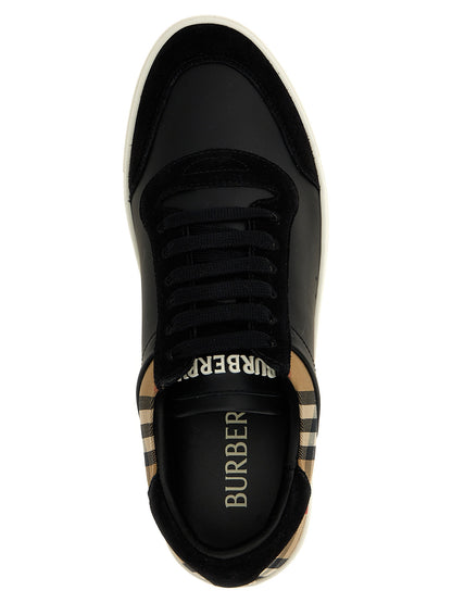 Baskets basses Burberry noires en cuir de veau