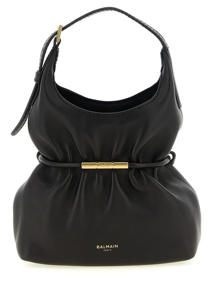 Bolso De Mano Balmain En Piel De Cordero Negro