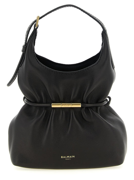 Bolso De Mano Balmain En Piel De Cordero Negro
