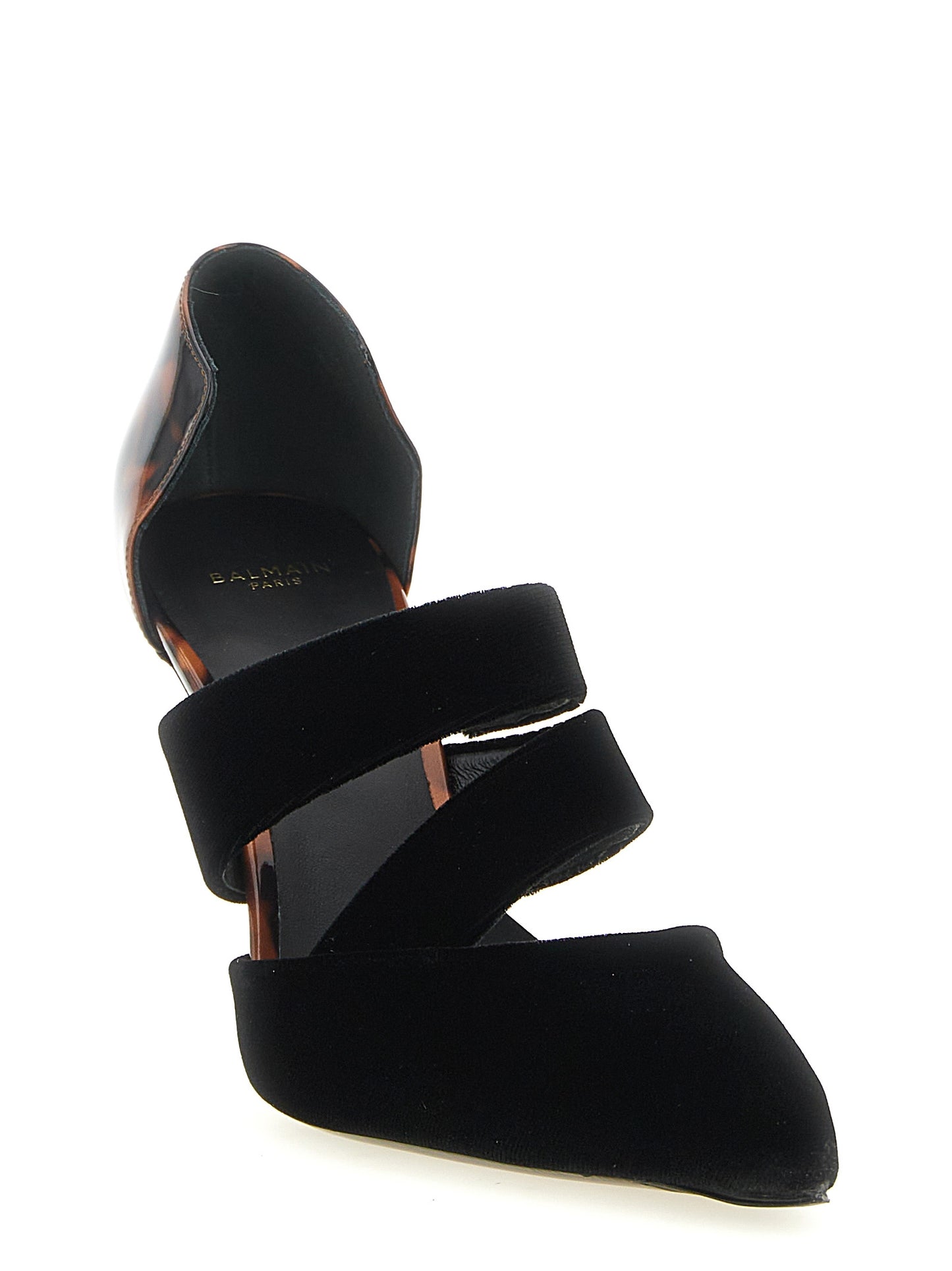 Zapatos Tacón Alto Balmain De Viscosa Negra Con Punta Afilada