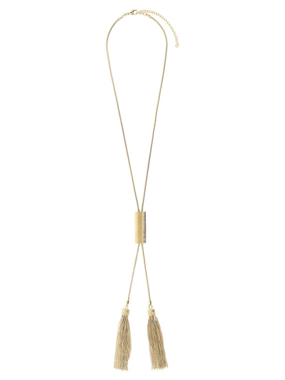 Balmain Golden Brass Necklace With Metallic Finish