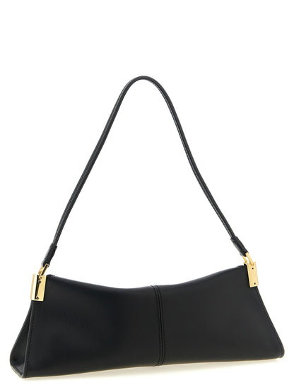 Bolso De Hombro De Piel De Ternera Balmain Negro - Capacidad Óptima