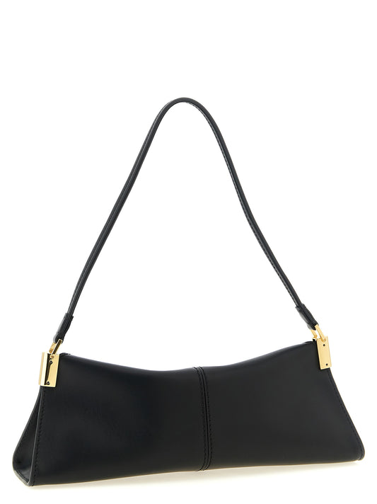 Bolso De Hombro De Piel De Ternera Balmain Negro - Capacidad Óptima