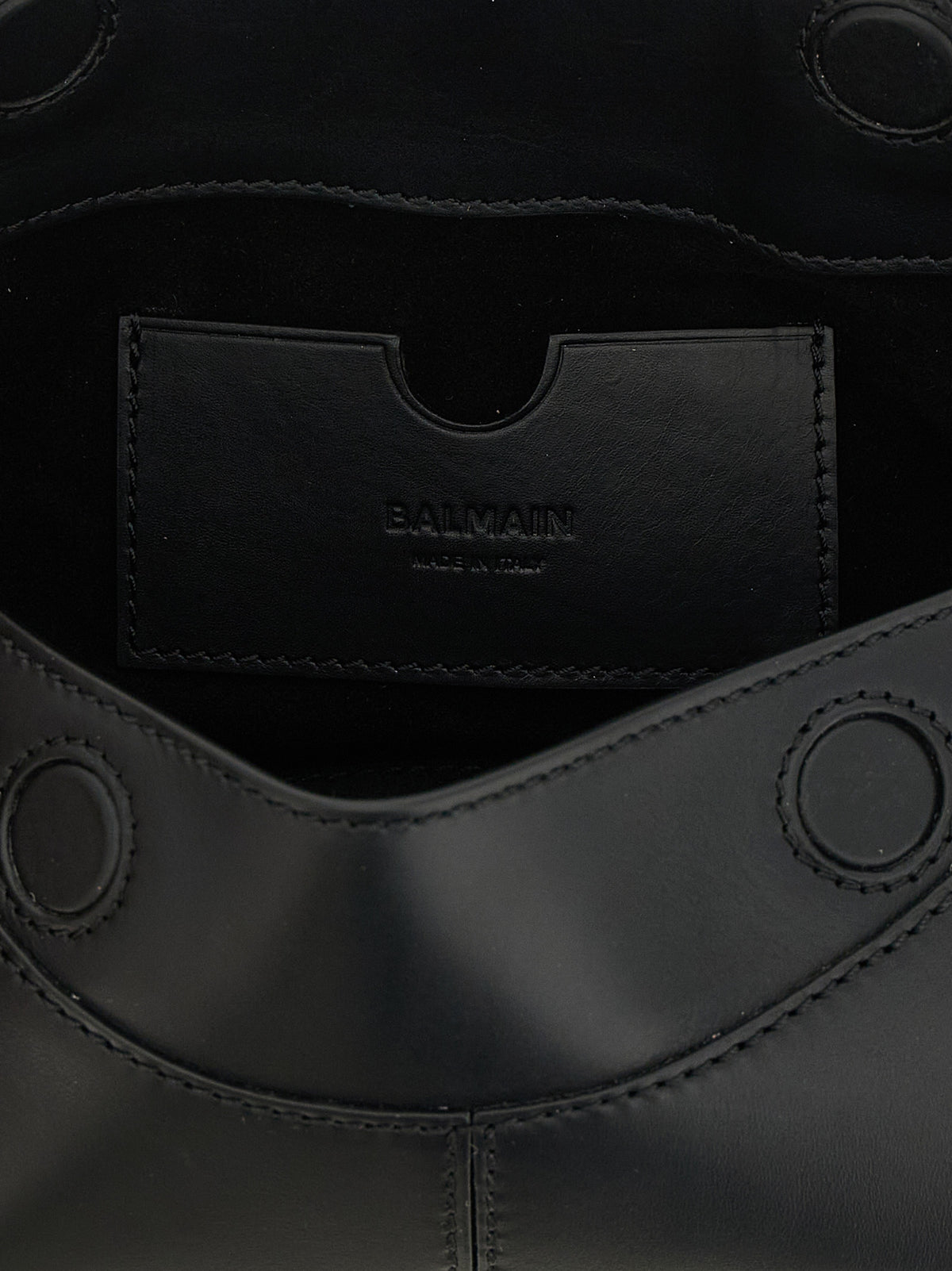 Bolso De Hombro De Piel De Ternera Balmain Negro - Capacidad Óptima
