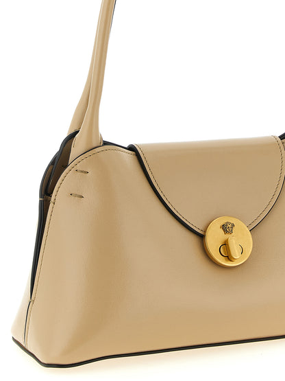 Versace Sac bandoulière en cuir beige - Structure compacte