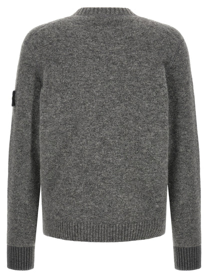 Stone Island Grey Wool Cardigan Timeless Piece