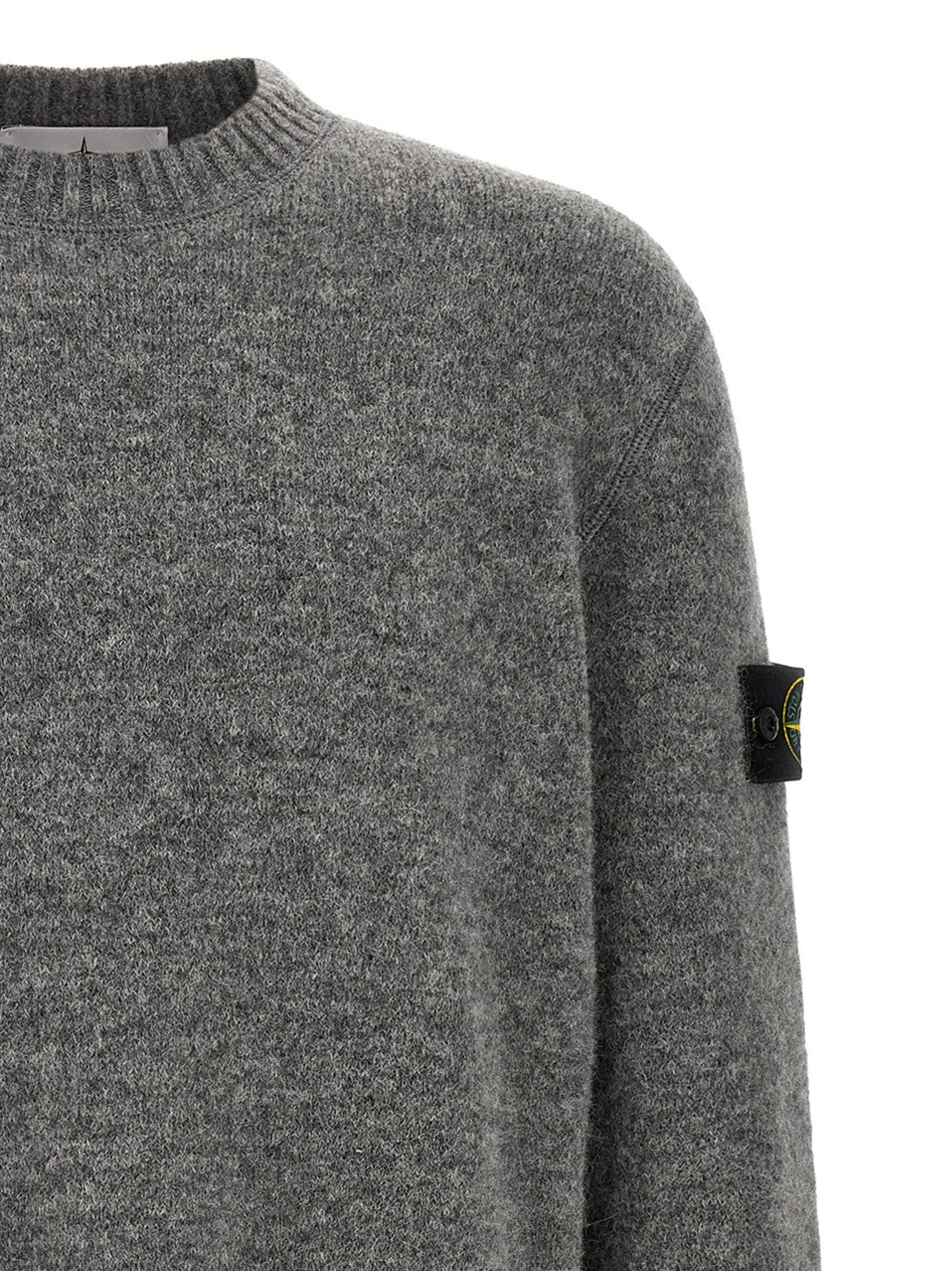 Stone Island Grey Wool Cardigan Timeless Piece