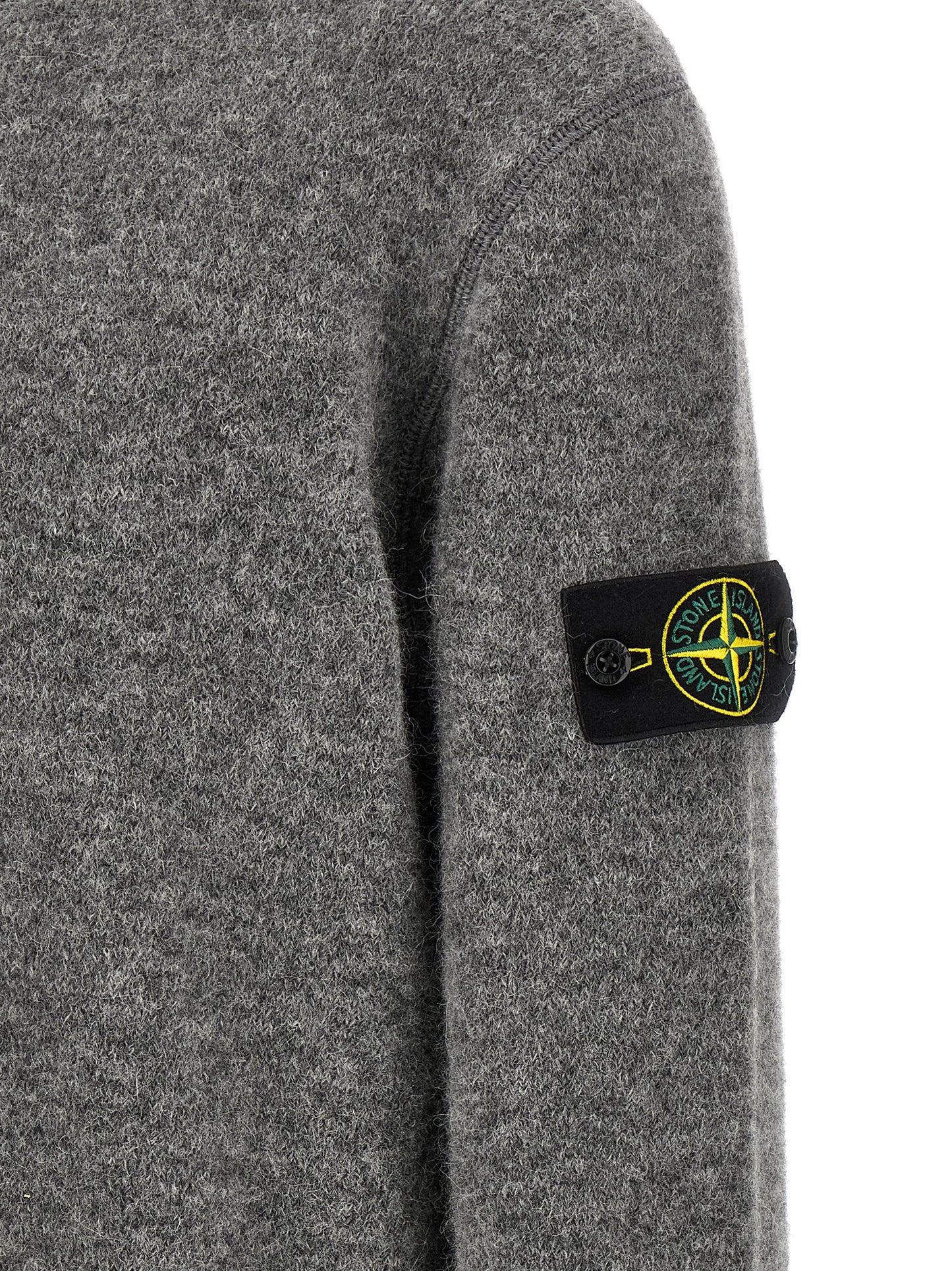 Stone Island Grey Wool Cardigan Timeless Piece