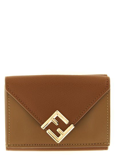 Fendi Porte-Cartes Compact En Cuir De Veau Marron