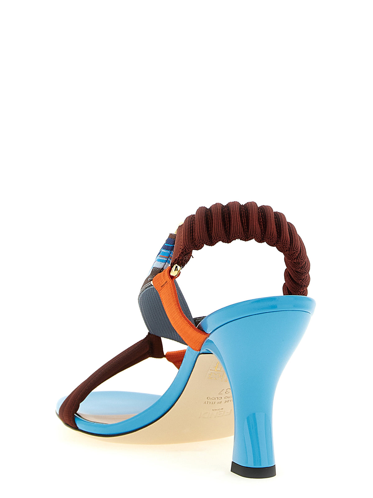 Sandalias Deslizantes Fendi Colibrì En Viscosa Multicolor