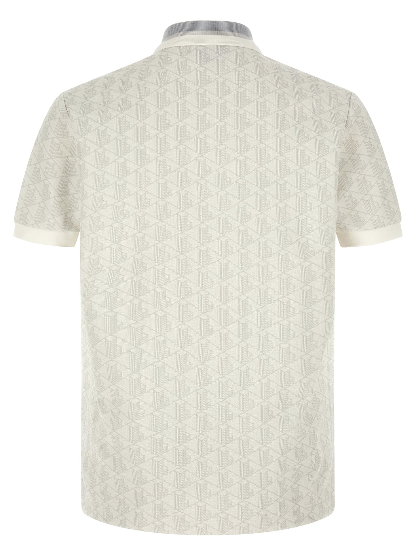 Lacoste Camiseta Polo Blanca En Poliéster Con Diseño Jacquard