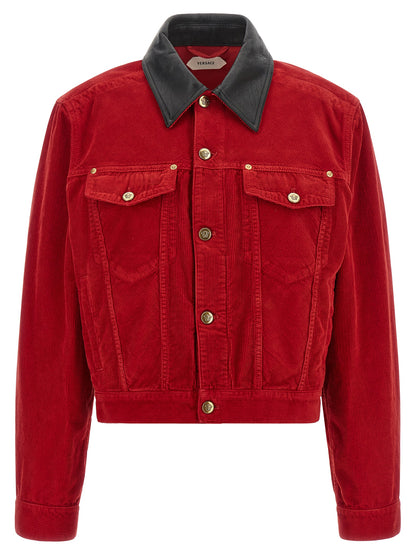 Chaqueta Versace De Algodón Y Largo Completo En Rojo