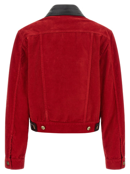 Chaqueta Versace De Algodón Y Largo Completo En Rojo