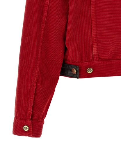 Chaqueta Versace De Algodón Y Largo Completo En Rojo